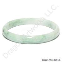 Delicate Light Green Jade Bangle Bracelet
